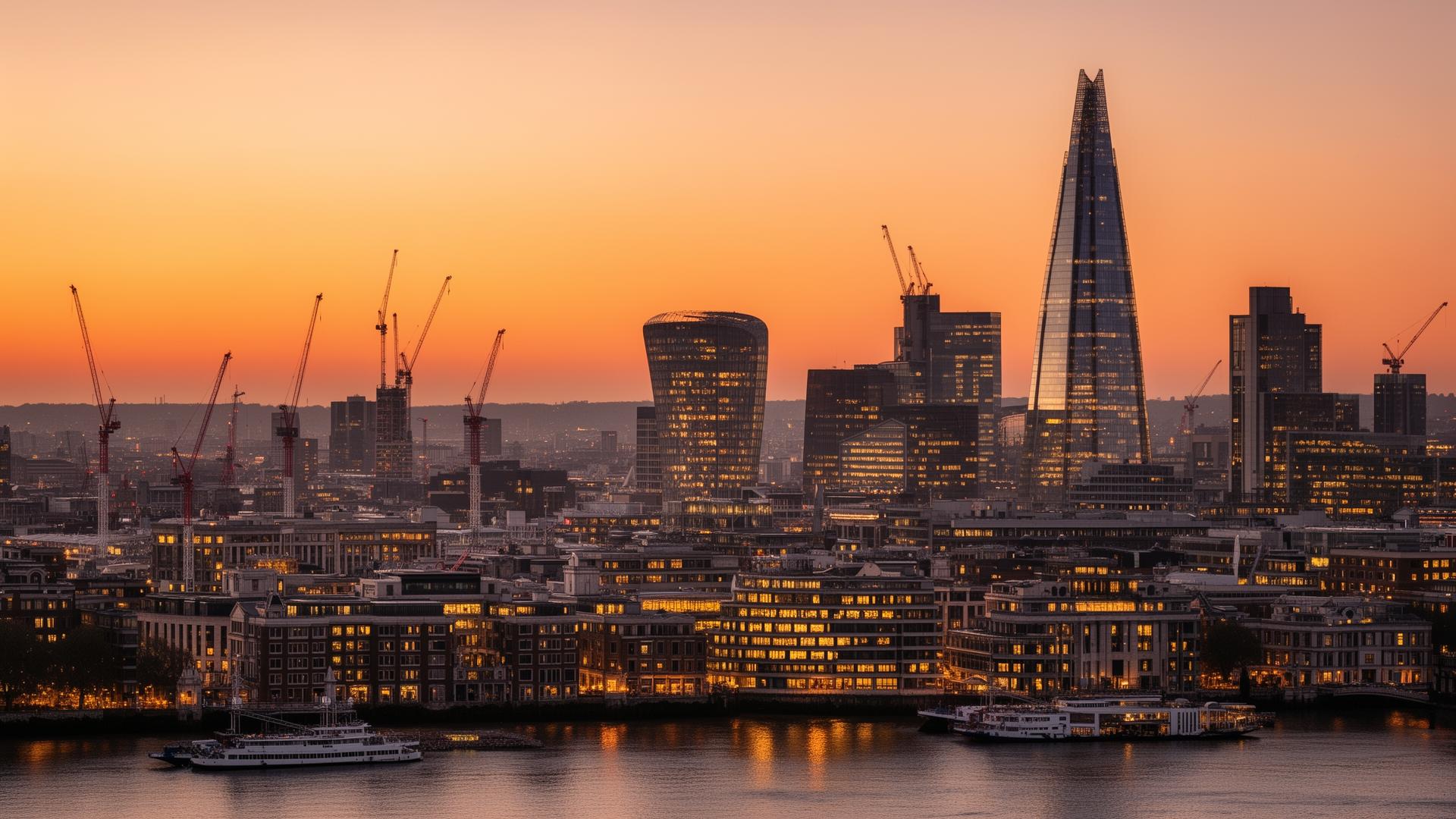 London skyline at dusk